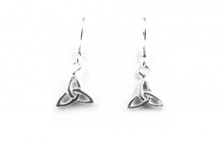 Trinity Knot Earrings with Plain Silver