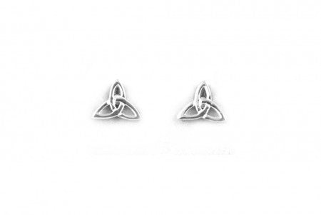 Trinity Knot Earrings with Plain Silver