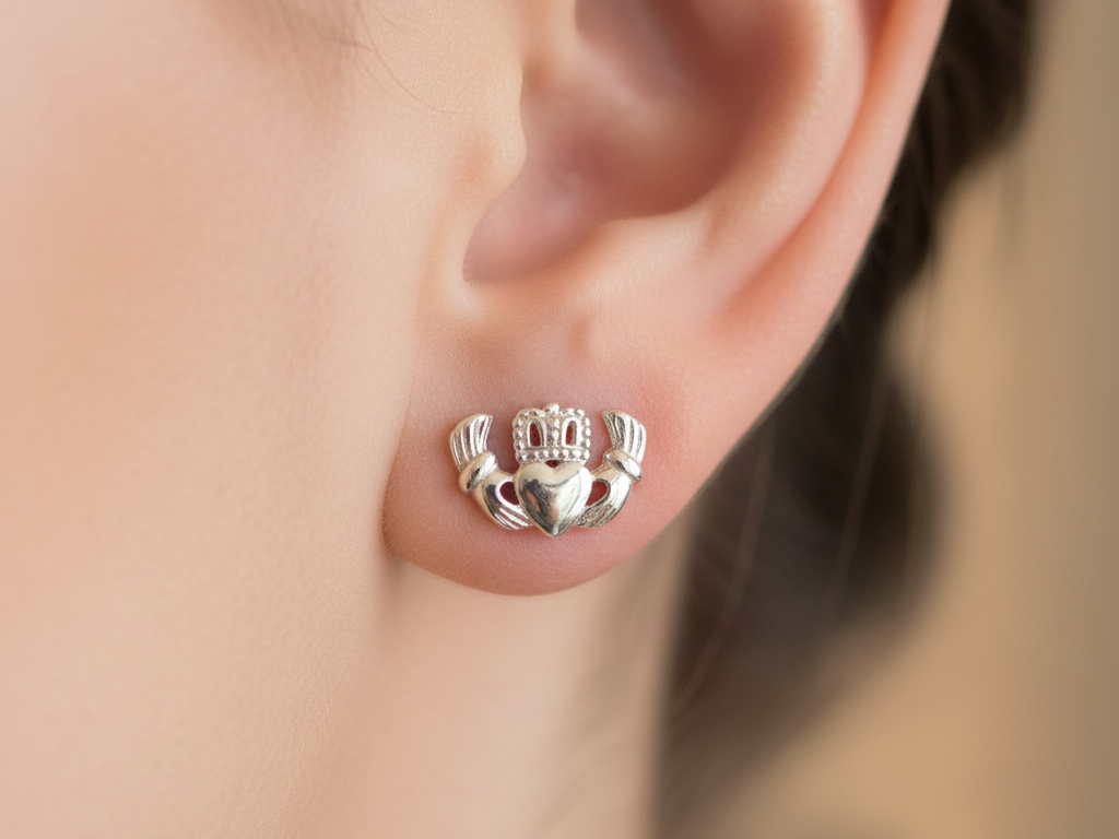 9 CT White Gold Earring.