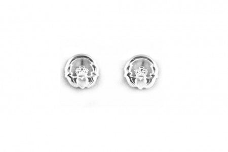 Claddagh Earrings with Plain Silver