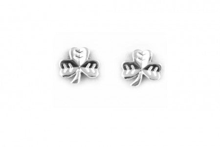 Shamrock Earrings with Plain Silver
