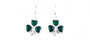 Shamrock Earrings Plain Silver with Stones