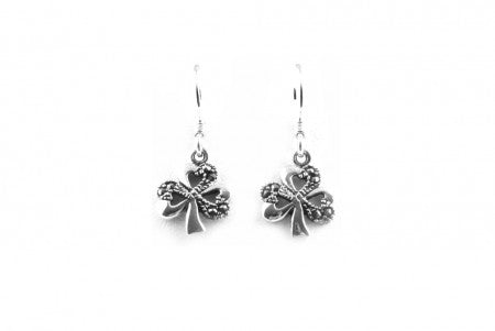 Shamrock Earrings with Plain Silver