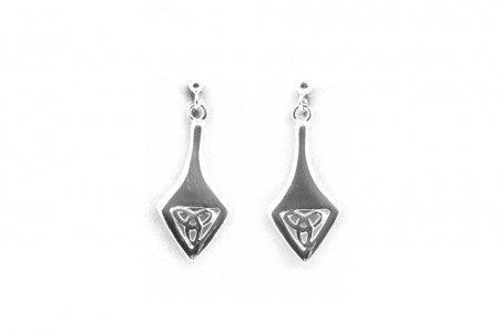 Trinity Knot Earrings with Plain Silver