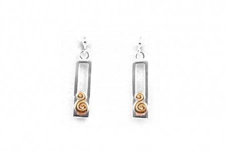 Celtic Earrings Plain Silver with Gold Plating