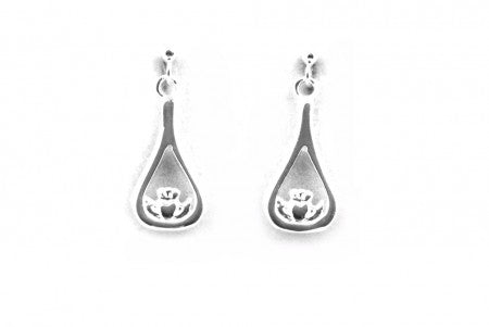 Claddagh Earrings with Plain Silver