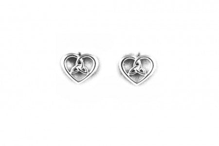 Trinity Knot Earrings with Plain Silver