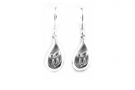 Trinity Knot Earrings with Plain Silver