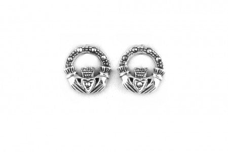 Claddagh Earrings with Plain Silver