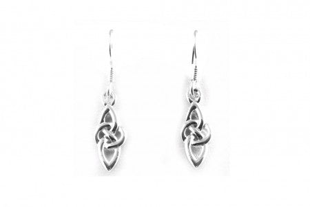 Trinity Knot Earrings with Plain Silver
