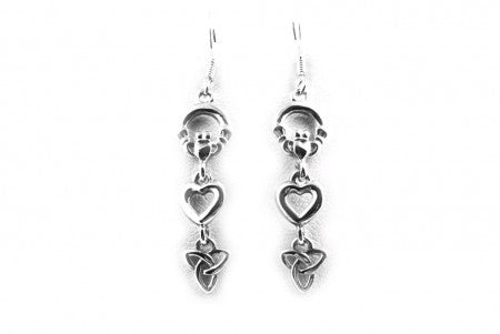 Celtic Earrings with Plain Silver