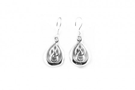 Celtic Earrings with Plain Silver