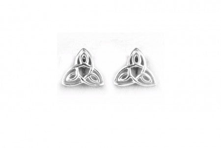 Trinity Knot Earrings with Plain Silver