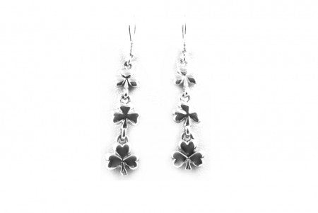Shamrock Earrings with Plain Silver