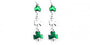 Shamrock Earrings Silver with Coloured Stone
