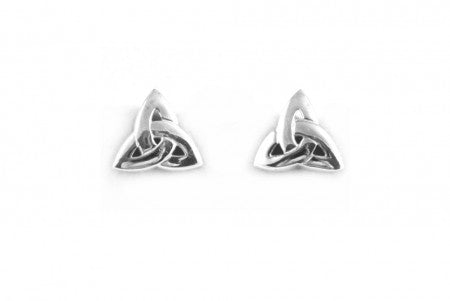 Trinity Knot Earrings with Plain Silver