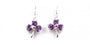 Shamrock Earrings with Amethyst Cubic Zirconia