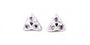 Trinity Knot Earrings with Amethyst Cubic Zirconia