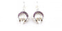Claddagh Earrings with Amethyst Cubic Zirconia