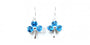Shamrock Earrings with Aquamarine Cubic Zirconia