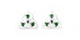 Trinity Knot Earrings with Emerald Cubic Zirconia