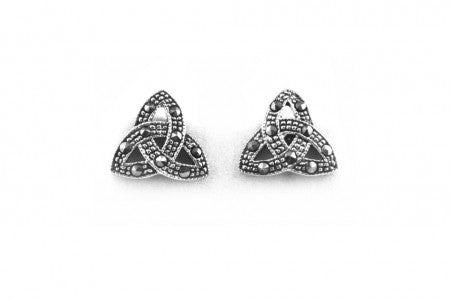 Trinity Knot Earrings with Plain Silver