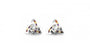 Trinity Knot Earrings with Multi Coloured Stone