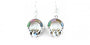 Claddagh Earrings with Multi Coloured Stone