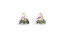 Trinity Knot Earrings with Multi Coloured Stone