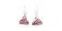 Trinity Knot Earrings with Pink Coloured Stone
