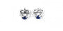Claddagh Earrings with Sapphire Cubic Zirconia