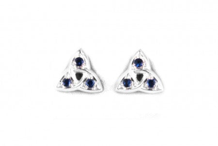 Trinity Knot Earrings with Sapphire Cubic Zirconia