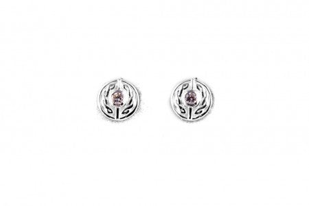 Celtic Earrings Silver with White Cubic Zirconia