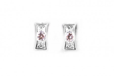 Trinity Knot Earrings with White Cubic Zirconia