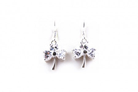 Shamrock Earrings with White Cubic Zirconia