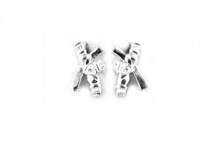 Claddagh Earrings with White Cubic Zirconia