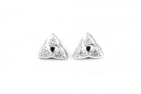 Trinity Knot Earrings with White Cubic Zirconia