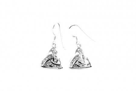 Trinity Knot Earrings with White Cubic Zirconia