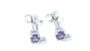 Kids Light Amethyst June Birthstone Cubic Zirconia Silver 4 mm Claw Set Earring.