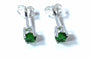 Kids Emerald May Birthstone Cubic Zirconia Silver 4 mm Claw Set Earring.