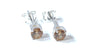 Kids Yellow Topaz (Champagne) November Birthstone Cubic Zirconia Silver 4 mm Claw Set Earring.