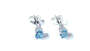 Kids Blue Topaz Decemeber Birthstone Cubic Zirconia Silver 4 mm Claw Set Earring.