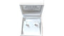 Kids White Cubic Zirconia Silver 4 mm Claw Set Earring.