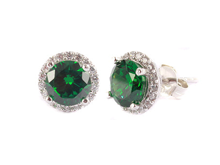 A Emerald & White Cubic Zirconia Pendant.