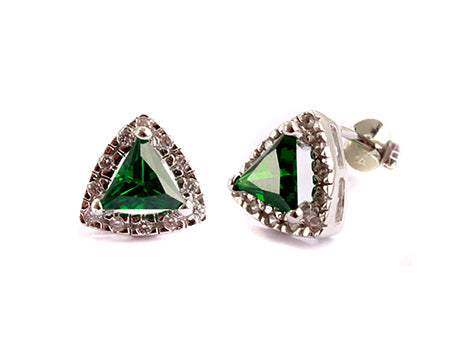 A Emerald & White Cubic Zirconia Pendant.