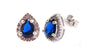 A Sapphire & White Cubic Zirconia Earring.