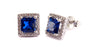 A Sapphire & White Cubic Zirconia Earring.