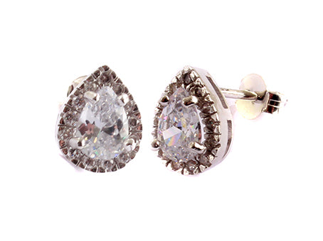 A White Cubic Zirconia Earring.
