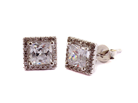 A White Cubic Zirconia Earring.