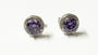 A Amethyst & White Cubic Zirconia Earring